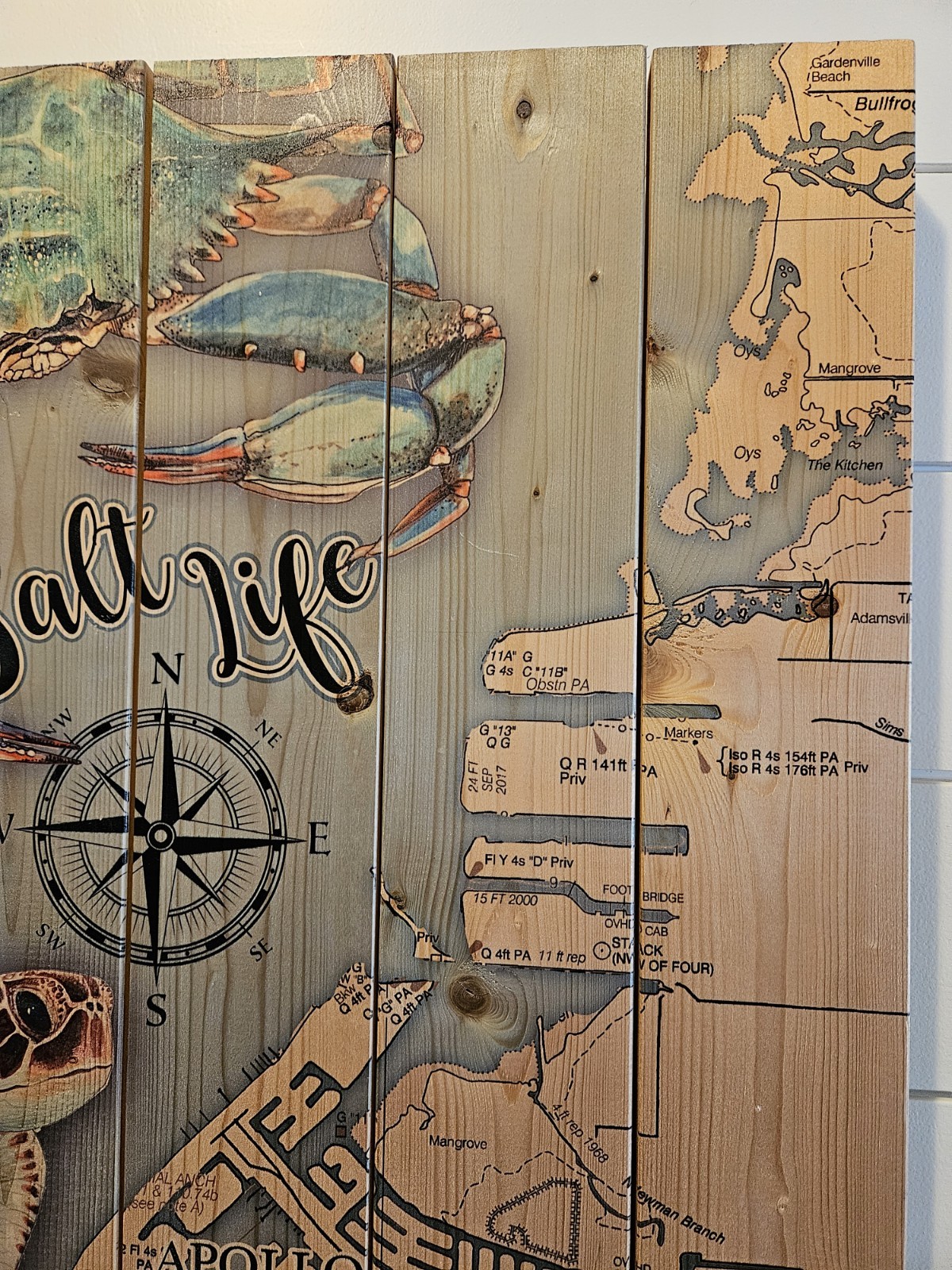 Salt Life Wooden Wall Art Sign-Apollo Beach Map Wall Art By Map Mom