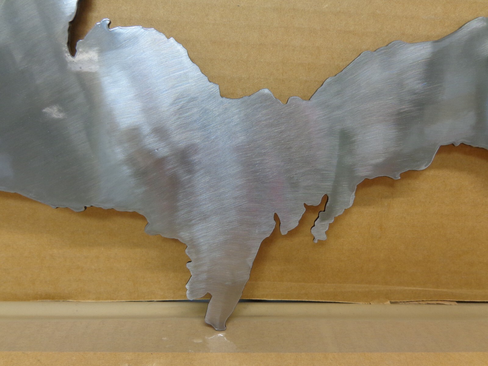 Upper Peninsula of Michigan Metal Wall Art 16″ x 9″ Natural Steel Clear Coat