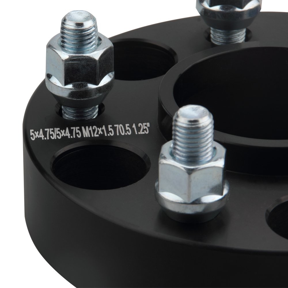 DCVAMOUS 4PC Black 5×4.75 Hubcentric Wheel Spacers 1.25 Inch-4 PCS, black