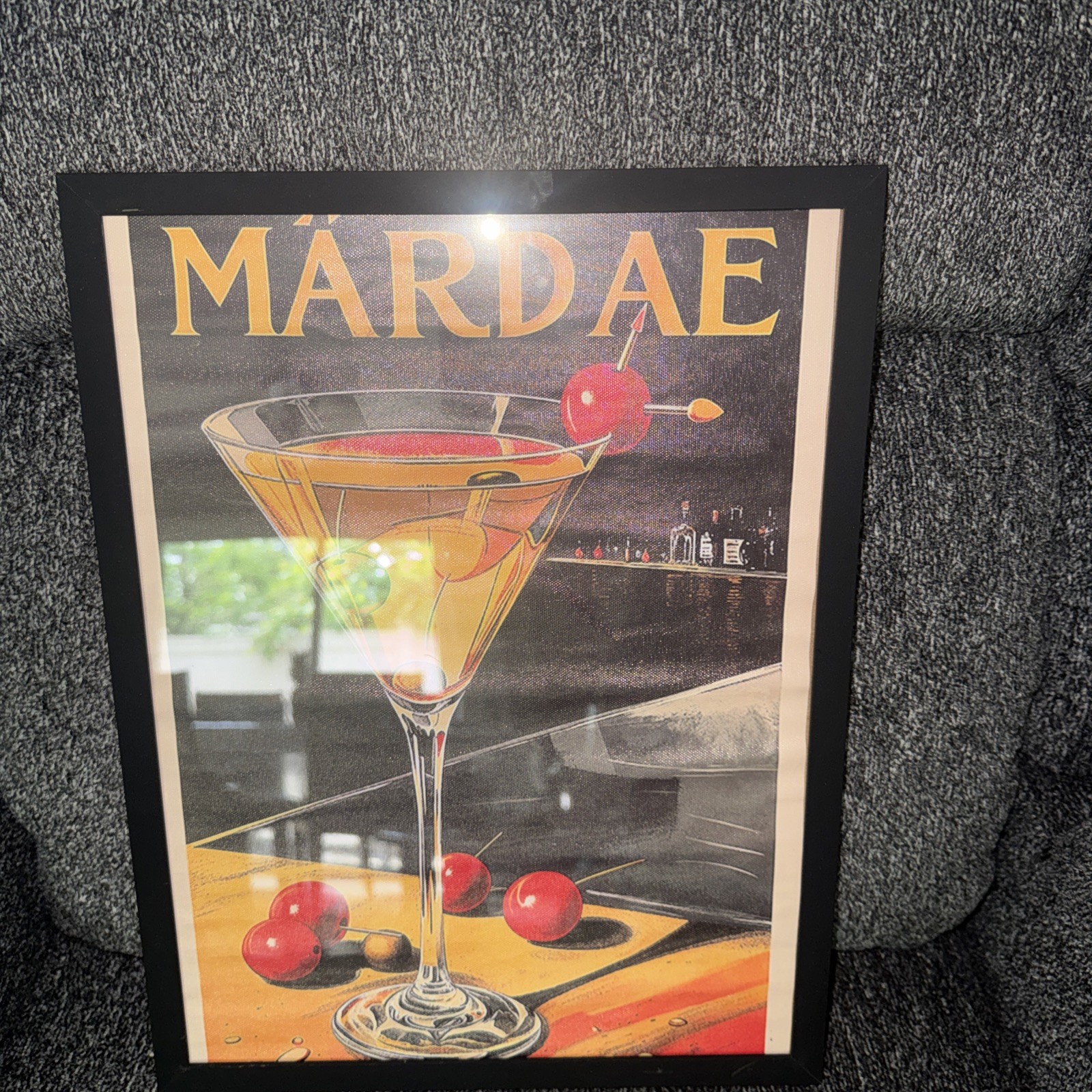 Dirty Martini Vintage Poster Retro Cocktail Wall Decor Kitchen Bar Cart Art