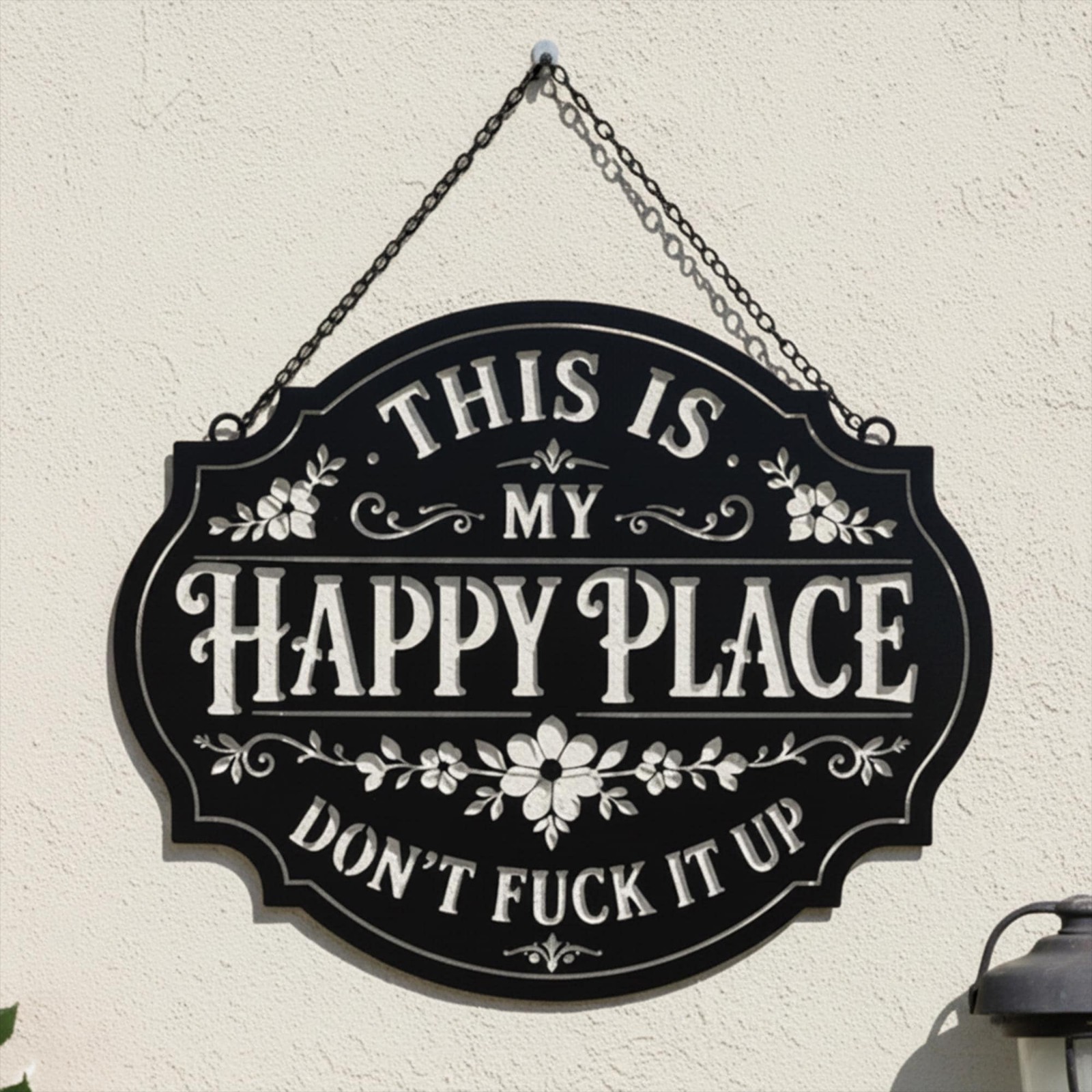 ”This Is My Happy Place” Funny Metal Sign – Sarcastic Home Decor