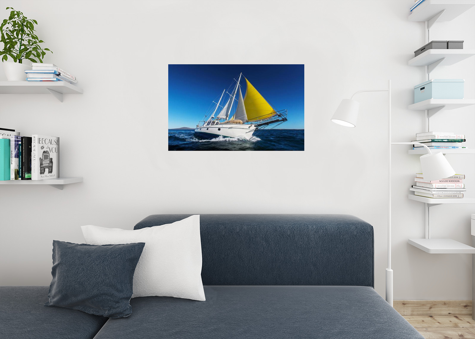 Ocean Sailing in a Yacht Photo Photograph Cool Wall Decor Art Print Poster 36×24