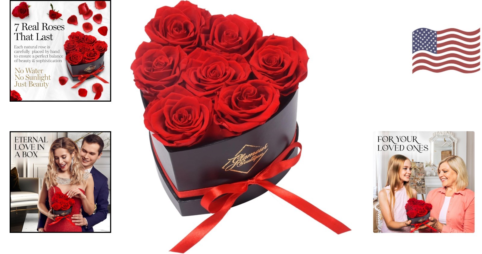 Eternal 7 Red Roses in Heart Box – Luxurious Gift for All Occasions