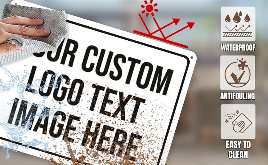 Horizontal Metal Sign |Dog Mom Decor,Add Logo Photo Text,USA Made Indoor Outdoor