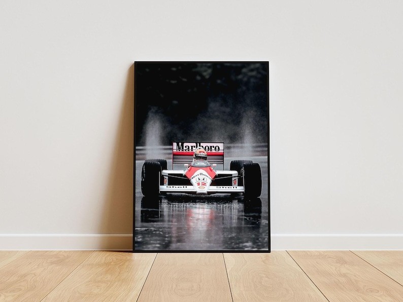 Ayrton Senna Retro Vintage F1 Poster – Formula 1 Wall Art No Frame