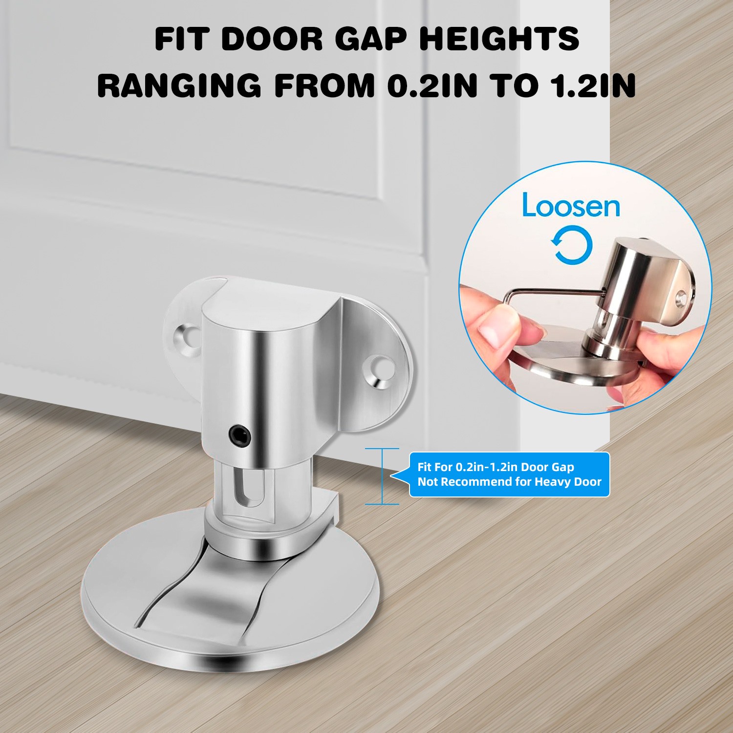 Stainless Steel Magnetic Door Stop,1 Pack Heavy Duty Door Stopper, Mount Magnets