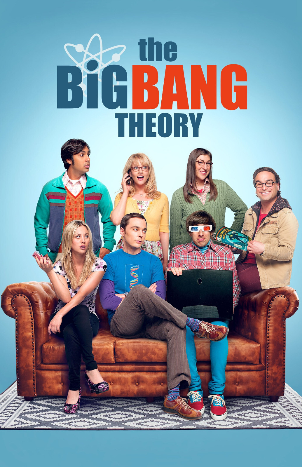 AA4551 The Big Bang Theory Film By Chuck Lorre 2007 Blue Movie Poster 11×17