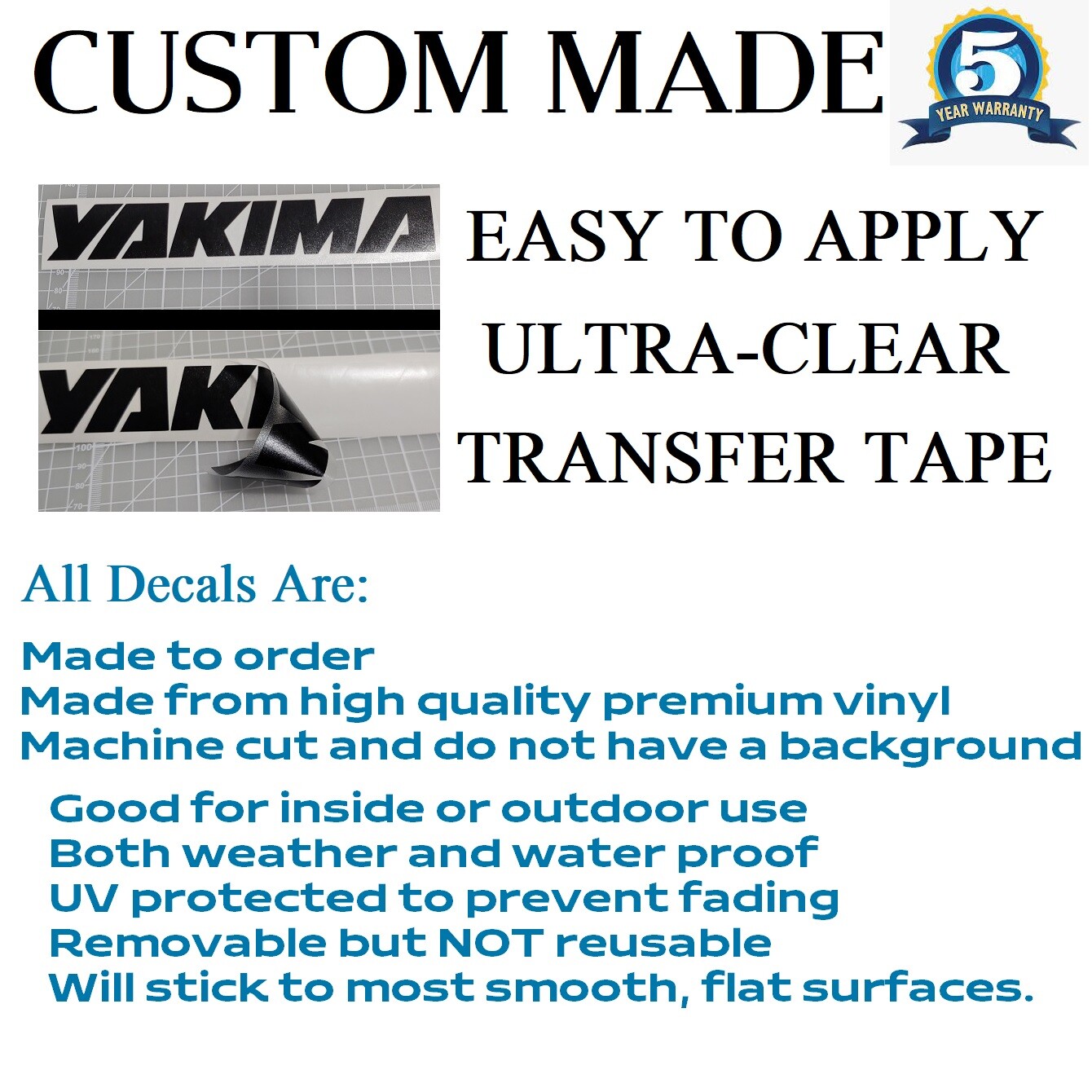 Custom Made Decal Sticker Vinyl For Car, Motorcycle, Truck, Bike, RV,ANY TEXT (9
