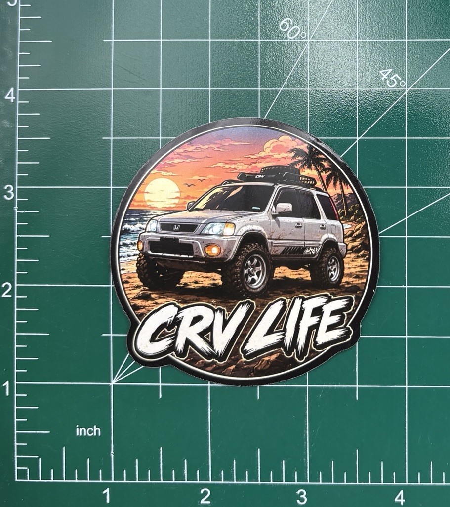 Honda CR-V RD1 Life Vynil Sticker Decal Cartoon Waterproof Laptop, Bumper