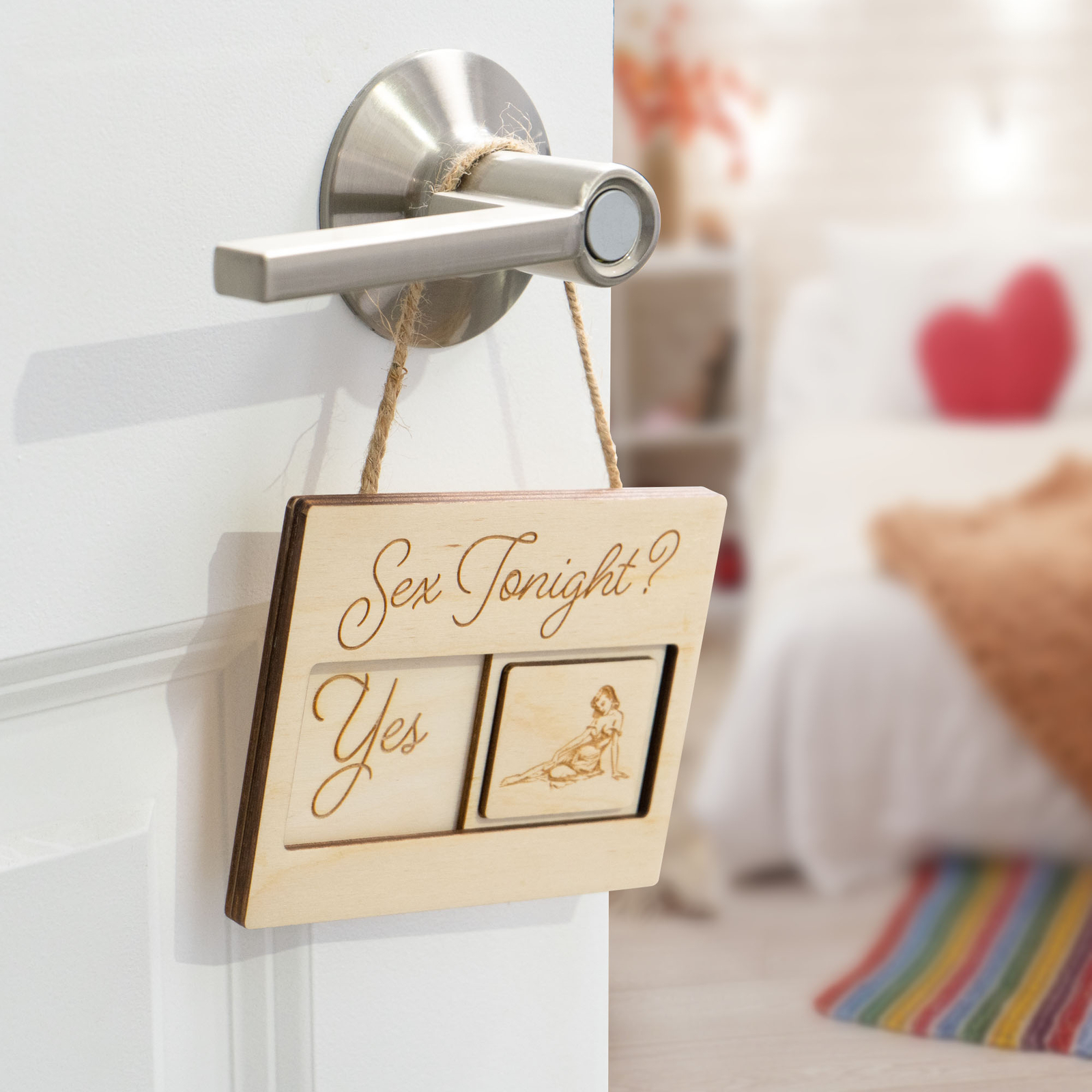 Sex Tonight Yes or No Sign, Gift for Bridal Shower, Naughty Gifts, Wooden Slider