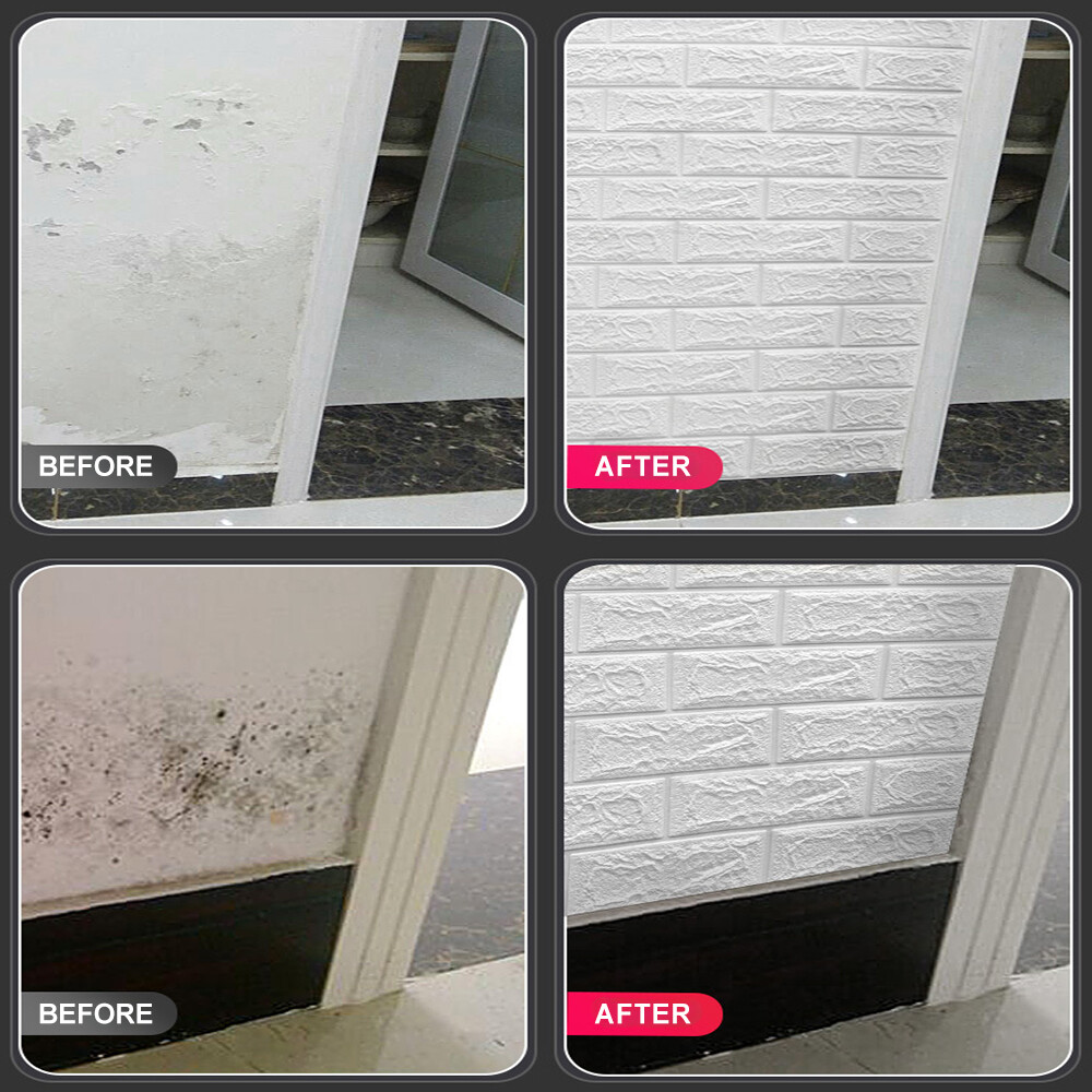 10/20 x 3D Waterproof Tile Brick Wall Sticker Self-adhesive Foam Panel Wallpaper