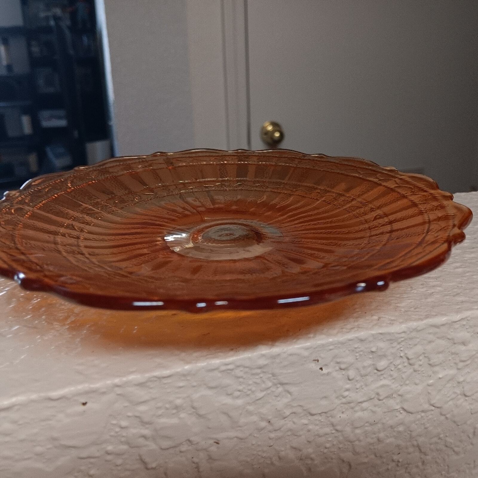 Vintage Marigold Carnival Fenton Plate Tray 17cm dia, planter plate
