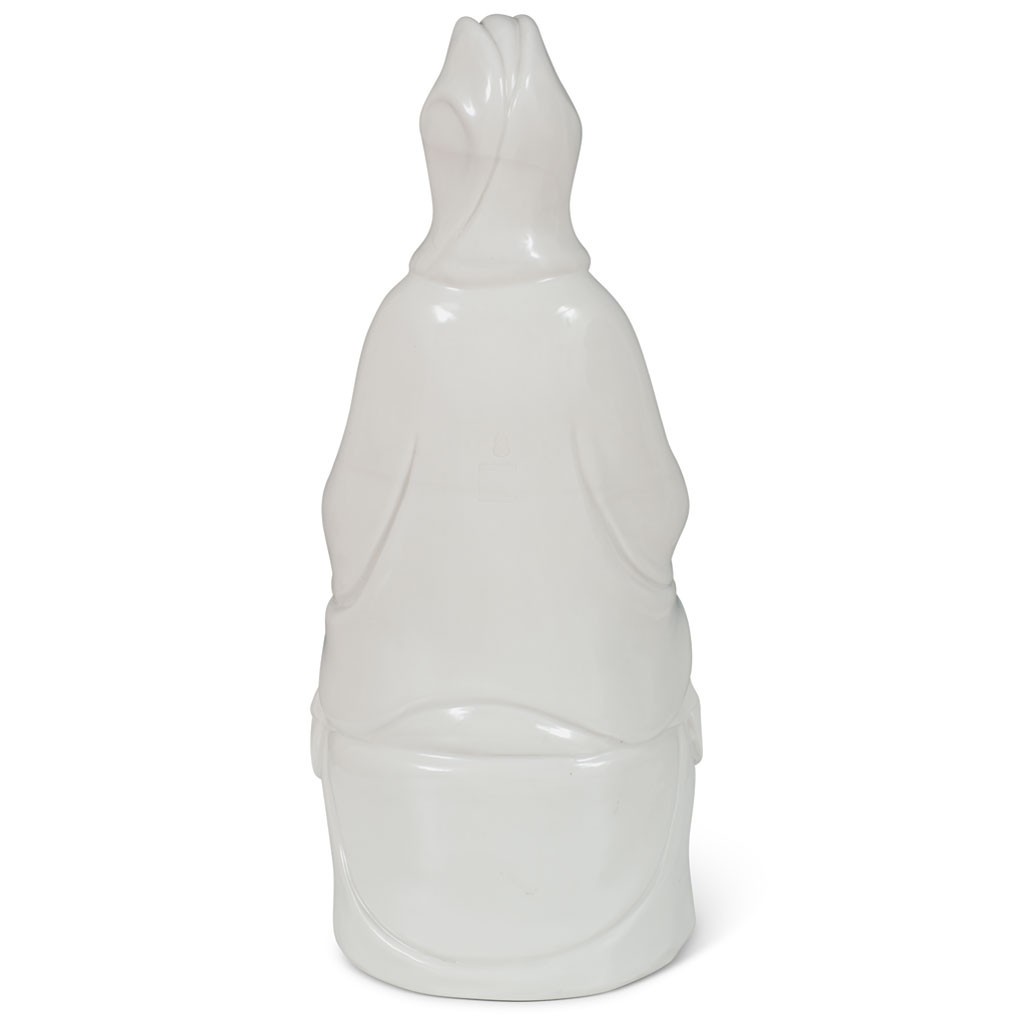 US SELLER – White Porcelain Chinese Praying Guanyin Statue