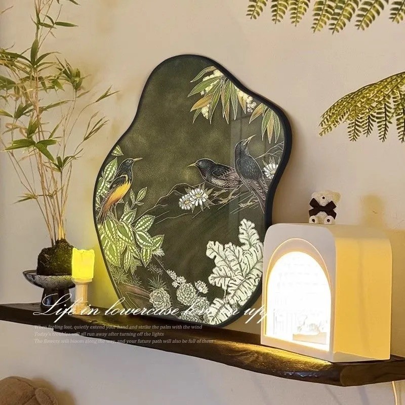 Vintage Retro Floral Tabletop Art Decor Botanical Nature-Inspired Display Plaque