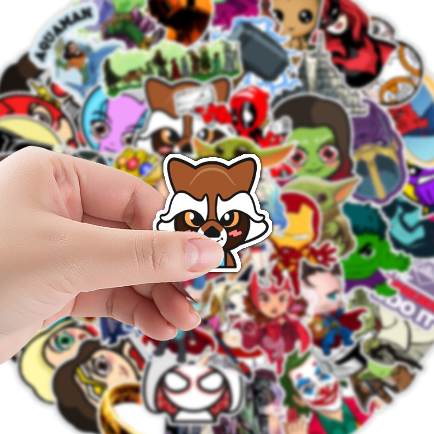 50 Pcs Stickers Marvel Heroes Animation Skateboard Luggage Car Phone Vinyl Decal