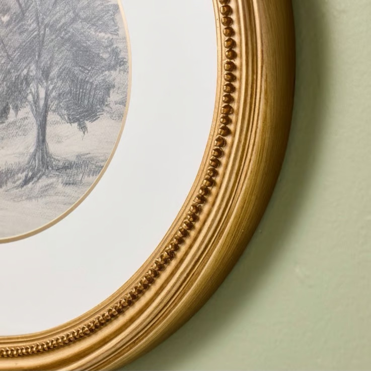 12″x16″ Horizontal Oval Landscape Sketch Framed Wall Art – Hearth & Hand NWT
