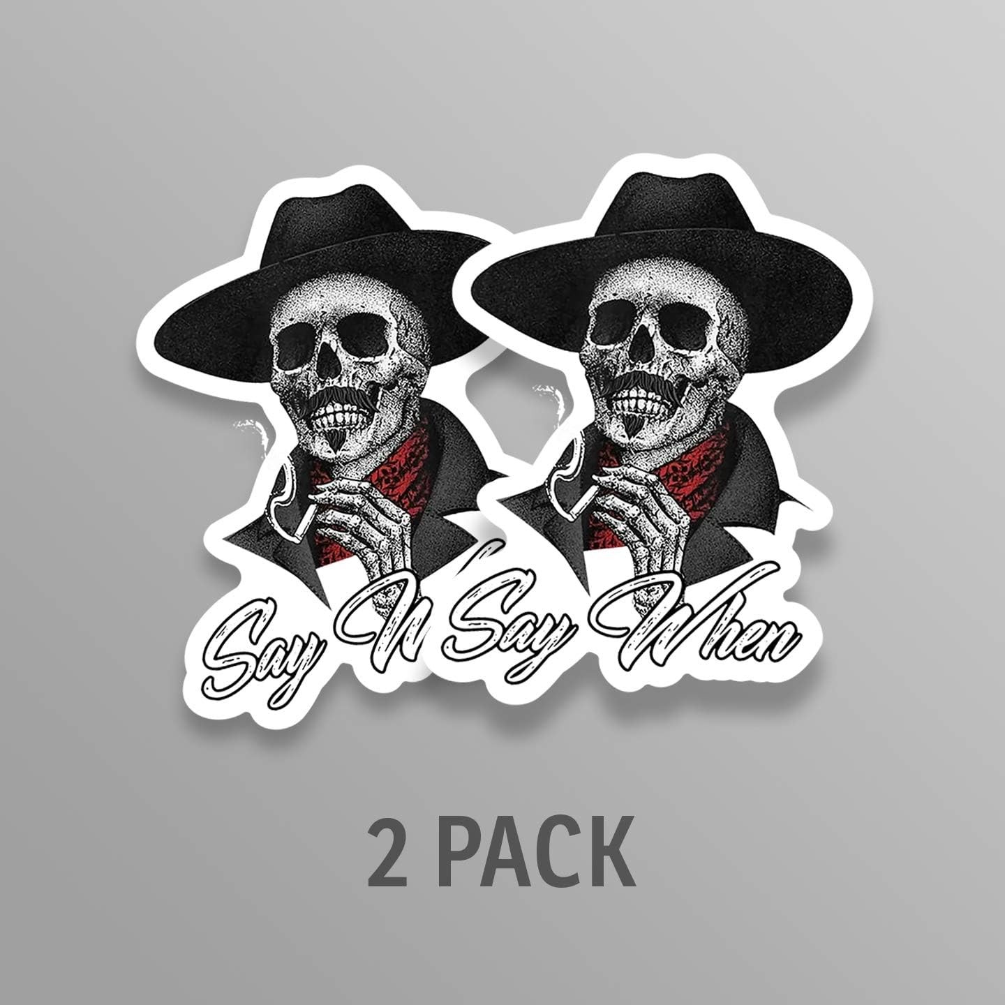 Say When Doc Holiday Sticker Decal Skeleton Skull Tombstone Quote 2 Clear