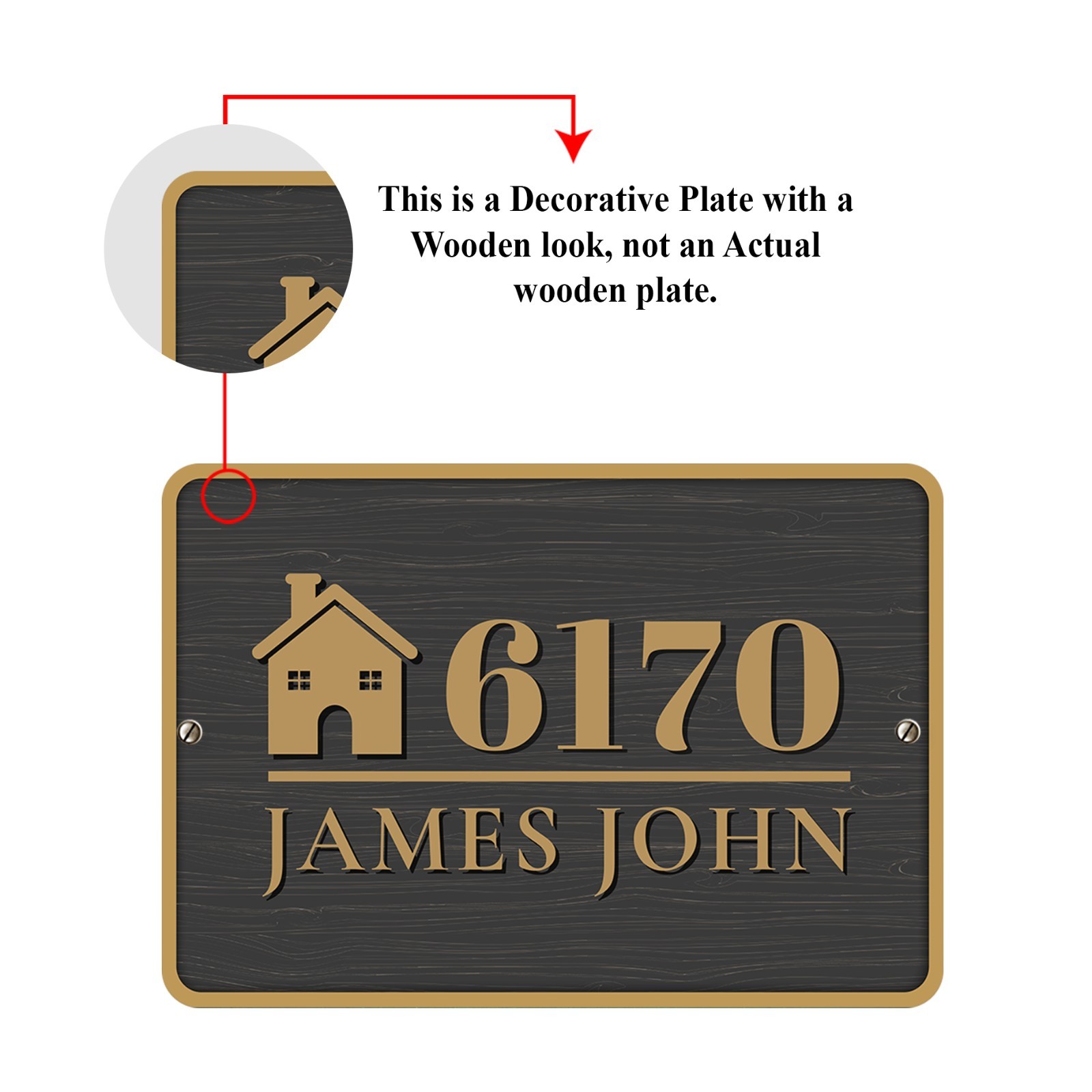 Personalized Home Address Sign Aluminum 12″ x 8″ Custom House Number Plaque USA