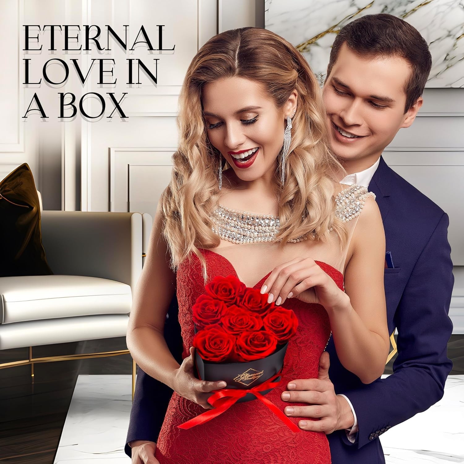 Eternal 7 Red Roses in Heart Box – Luxurious Gift for All Occasions