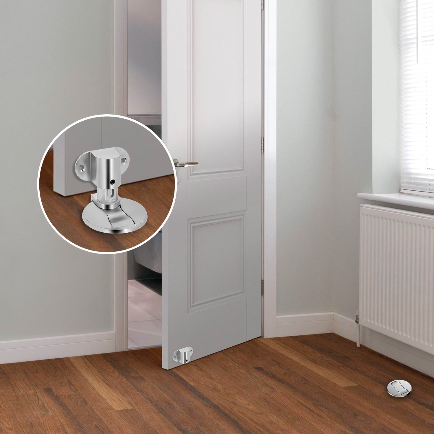 Stainless Steel Magnetic Door Stop,1 Pack Heavy Duty Door Stopper, Mount Magnets