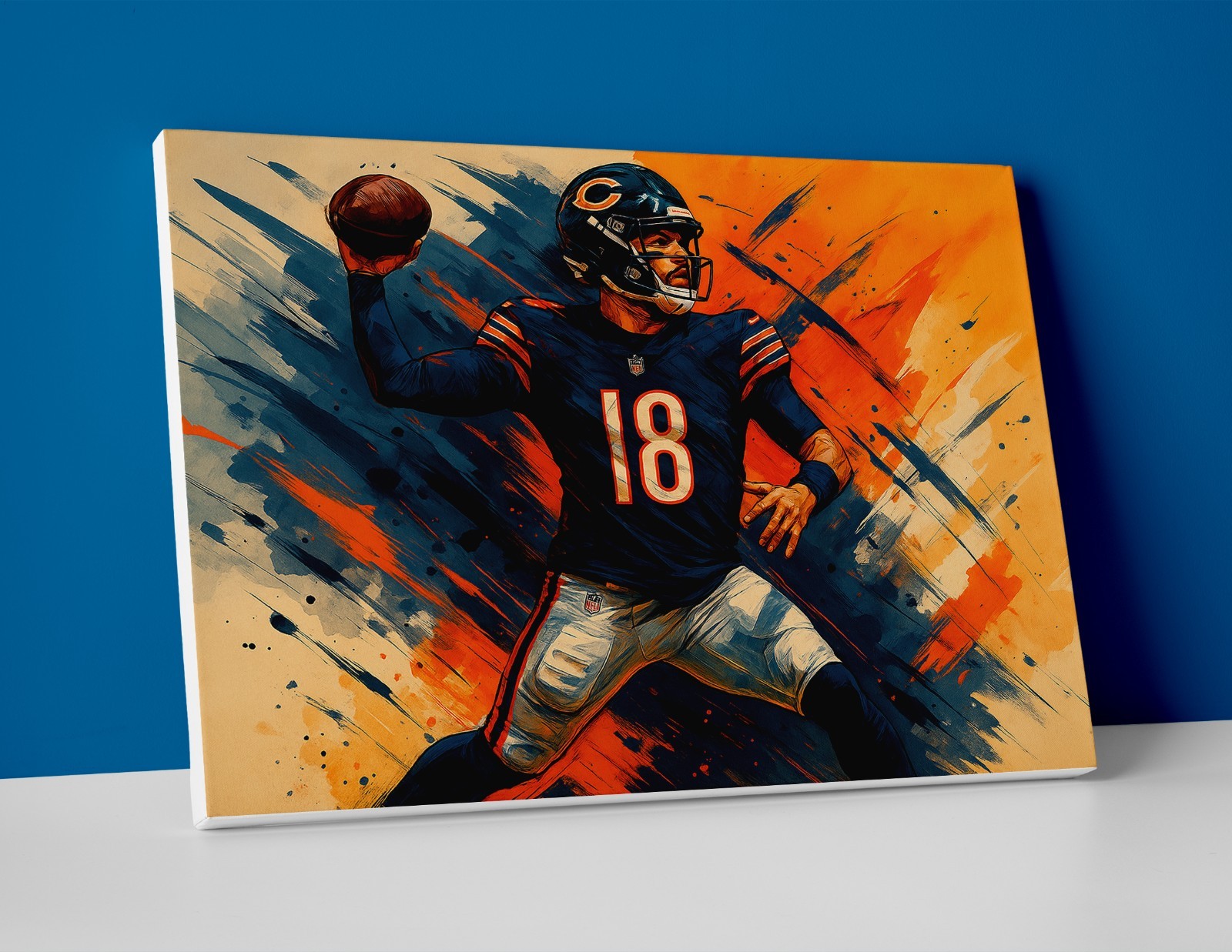 Caleb Williams Poster or Canvas – Caleb Williams Chicago Bears Painting Wall Art
