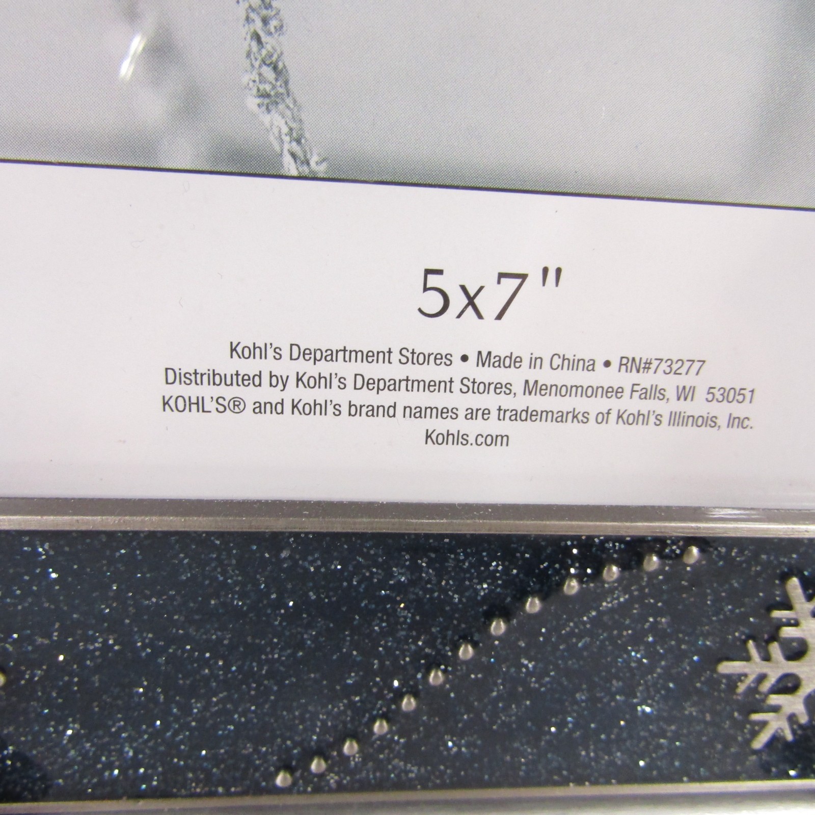 Winter Picture Frame Blue Enamel with Silver Snowflake Metal 5×7 in Photo NEW