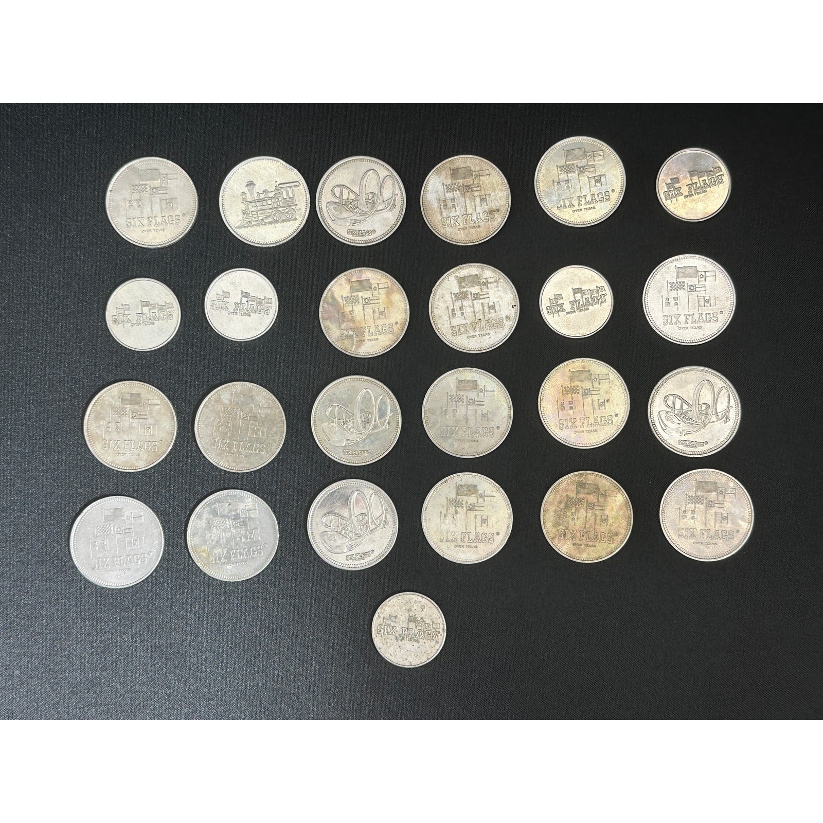 Lot Of 25 Six Flags Novelty Coins