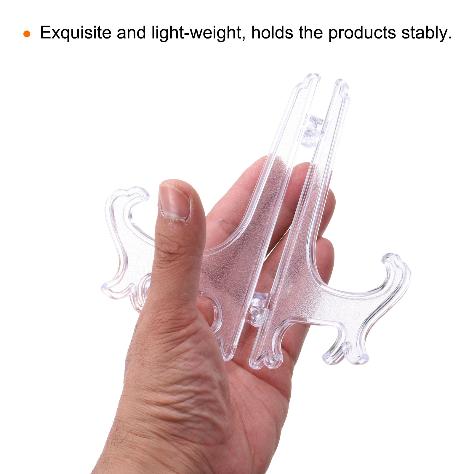 6″ Acrylic Plate Stands for Display Plate Holder Transparent 12Pcs