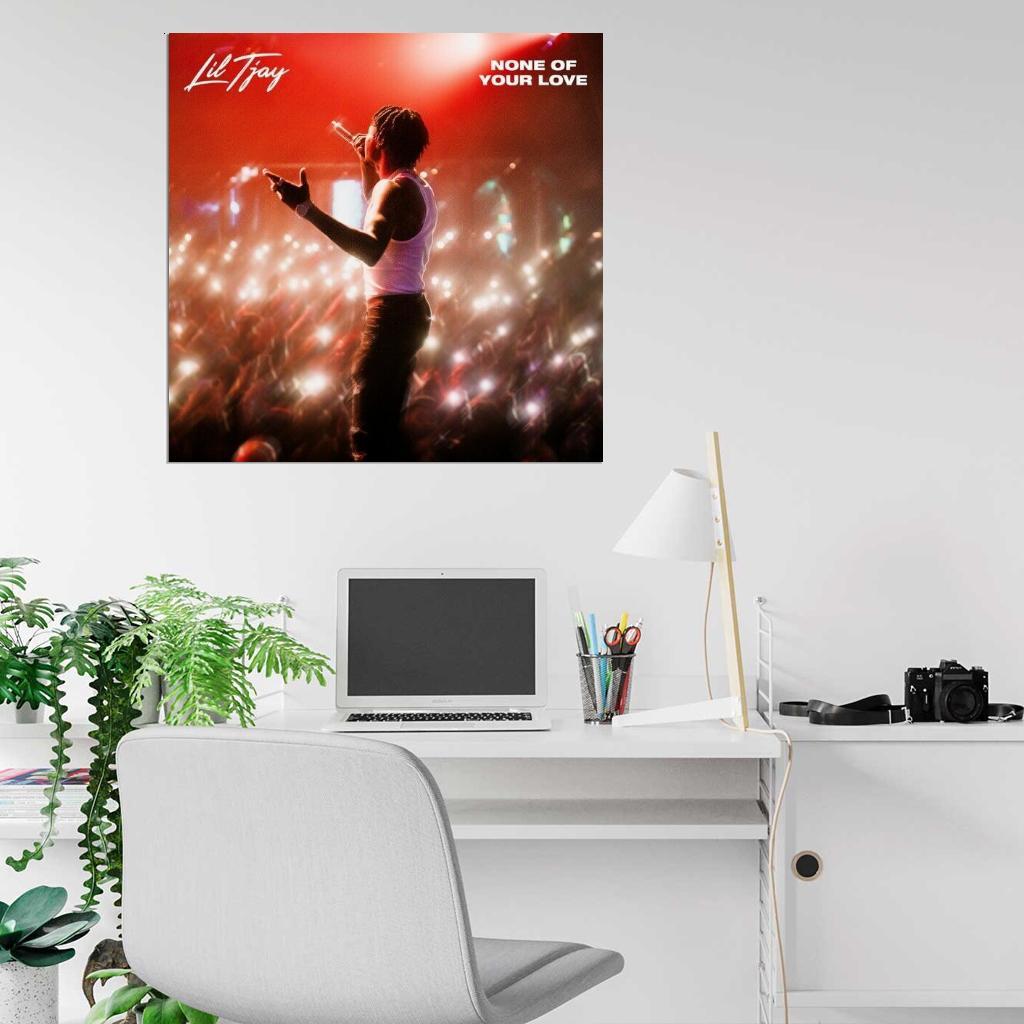 559244 Lil Tjay ”None of Your Love” Album HD Cover Art 16×12 WALL PRINT POSTER