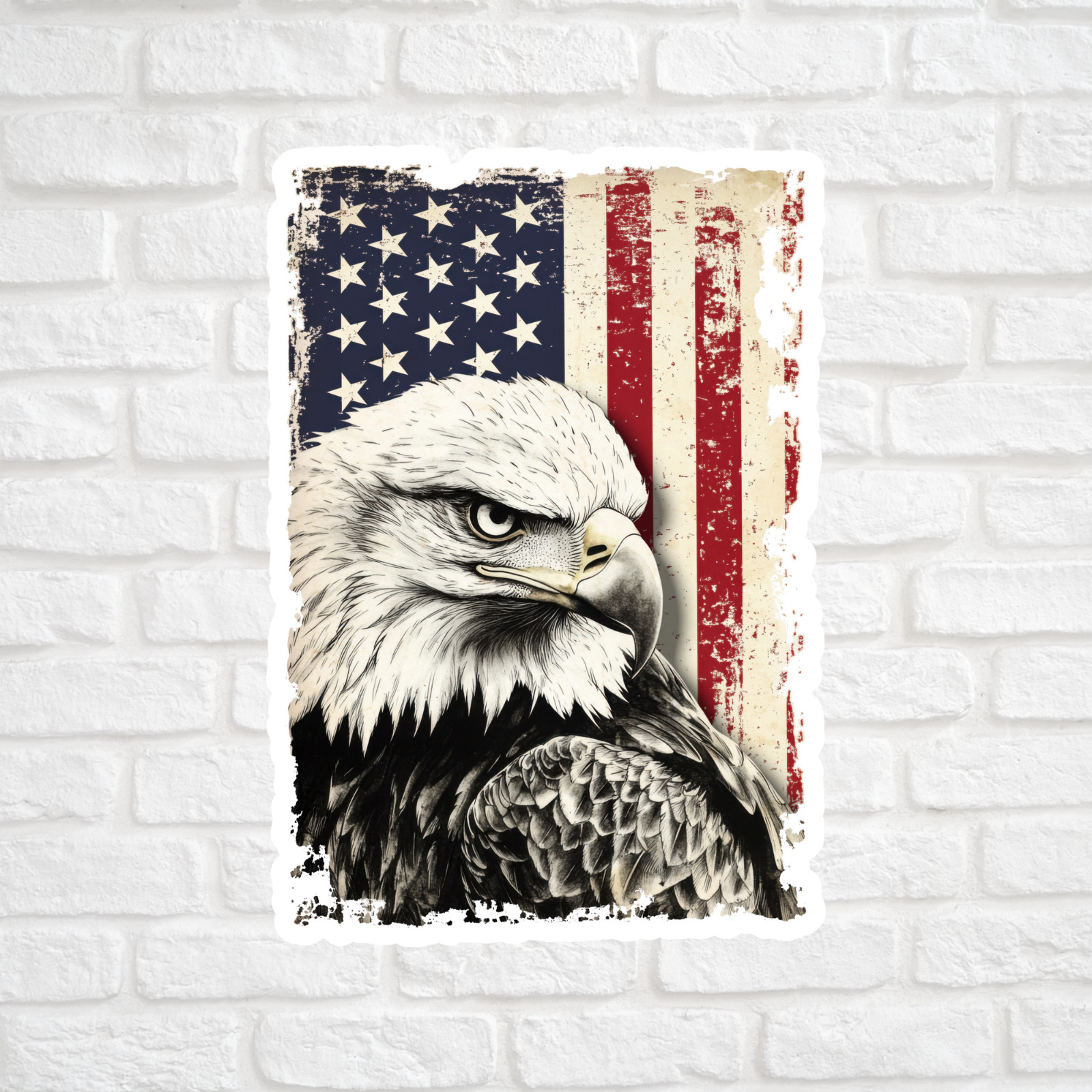 American flag eagle sticker vinyl decal patriotic military veteran freedom
