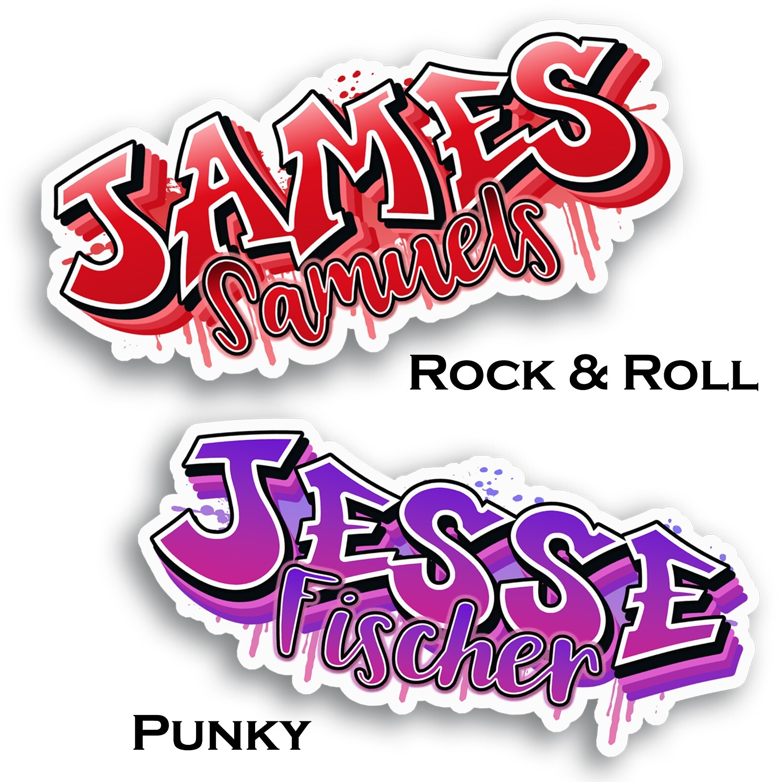 Graffiti Custom Personalized First Last Name Decal Sticker Water Bottle Laptop