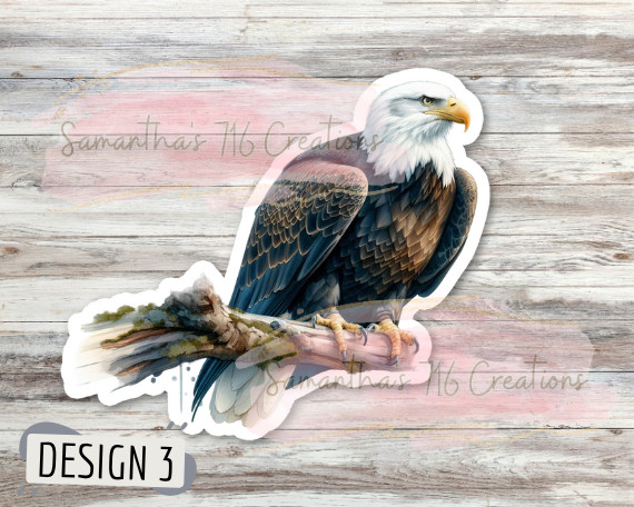 American Bald Eagle Vinyl Stickers 3″ For Laptops, Indoor, Water Resistant