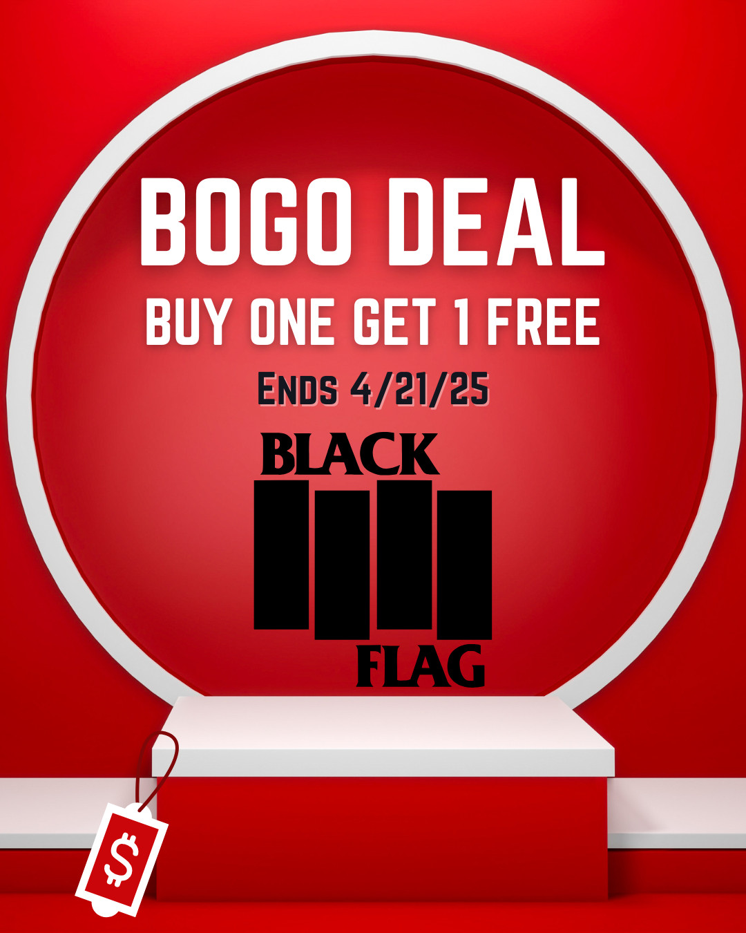 Black Flag Logo Vinyl Sticker – Punk Rock, Hardcore Music Decal 3″-10″ UV Safe