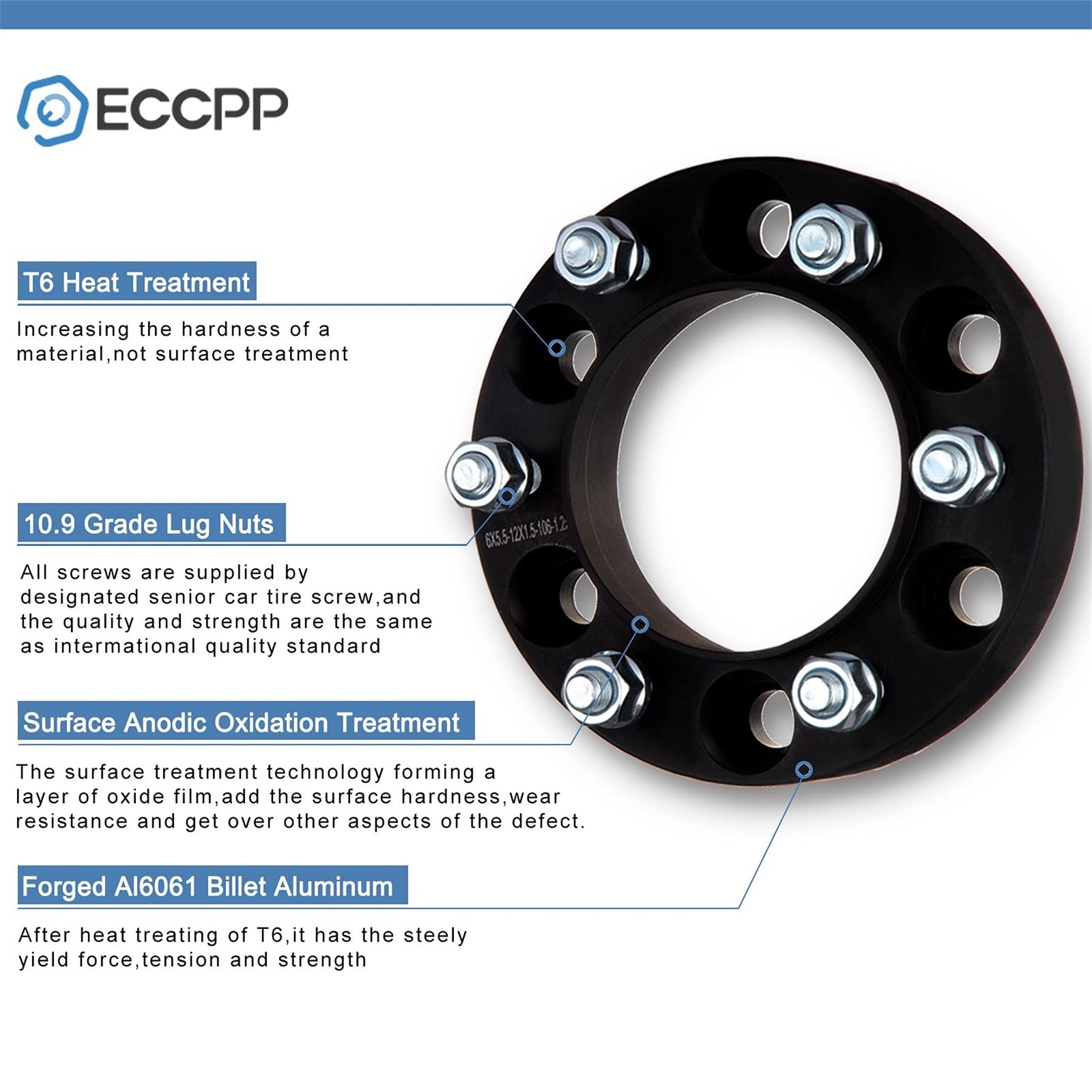 ECCPP 4PCS 1.5 inch 5×114.3 Wheel Spacers 5 Lug 5×4.5 to 5×4.5 fit for 1983-2…