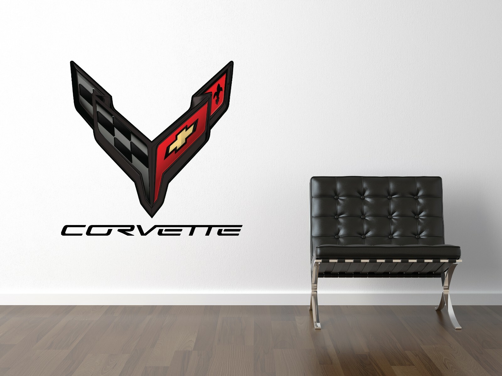 Chevrolet Chevy C8 Logo Wall Decal Sport Car Luxury Racing Vinyl Decor Sticker