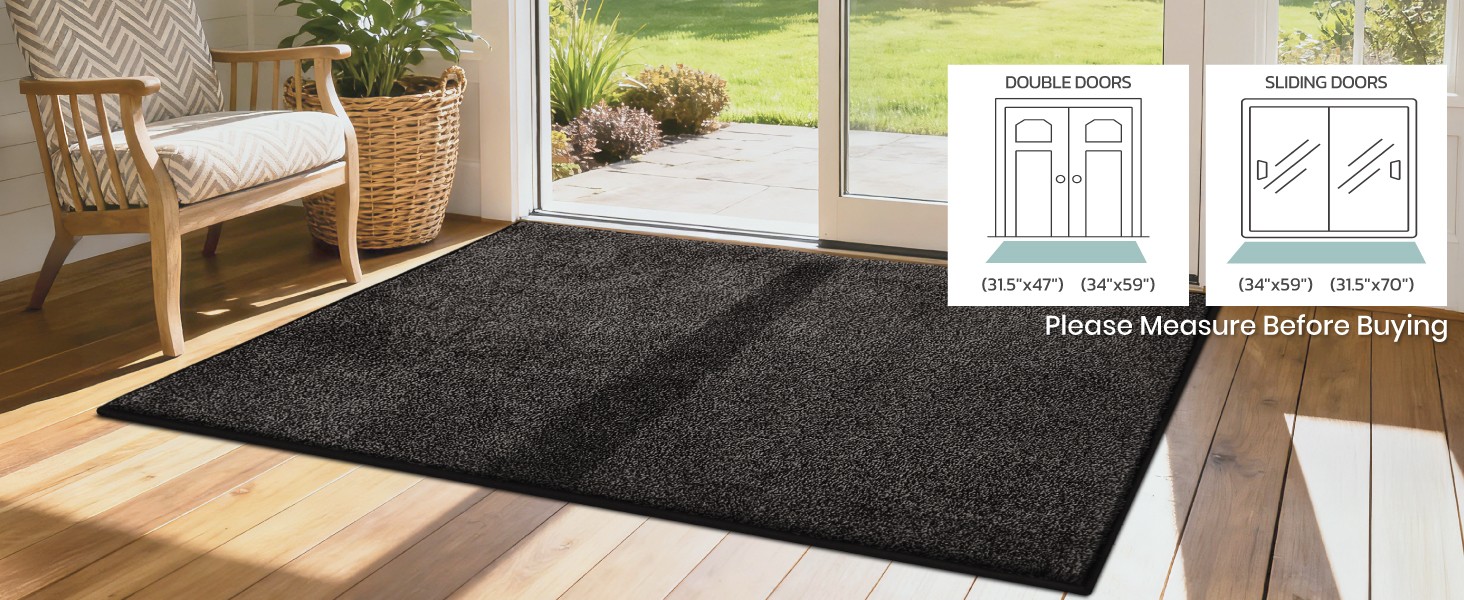 Easy Care Area Rug 4ft x 6ft, Non-Slip Machine Washable Entryway Rug, Dog Door