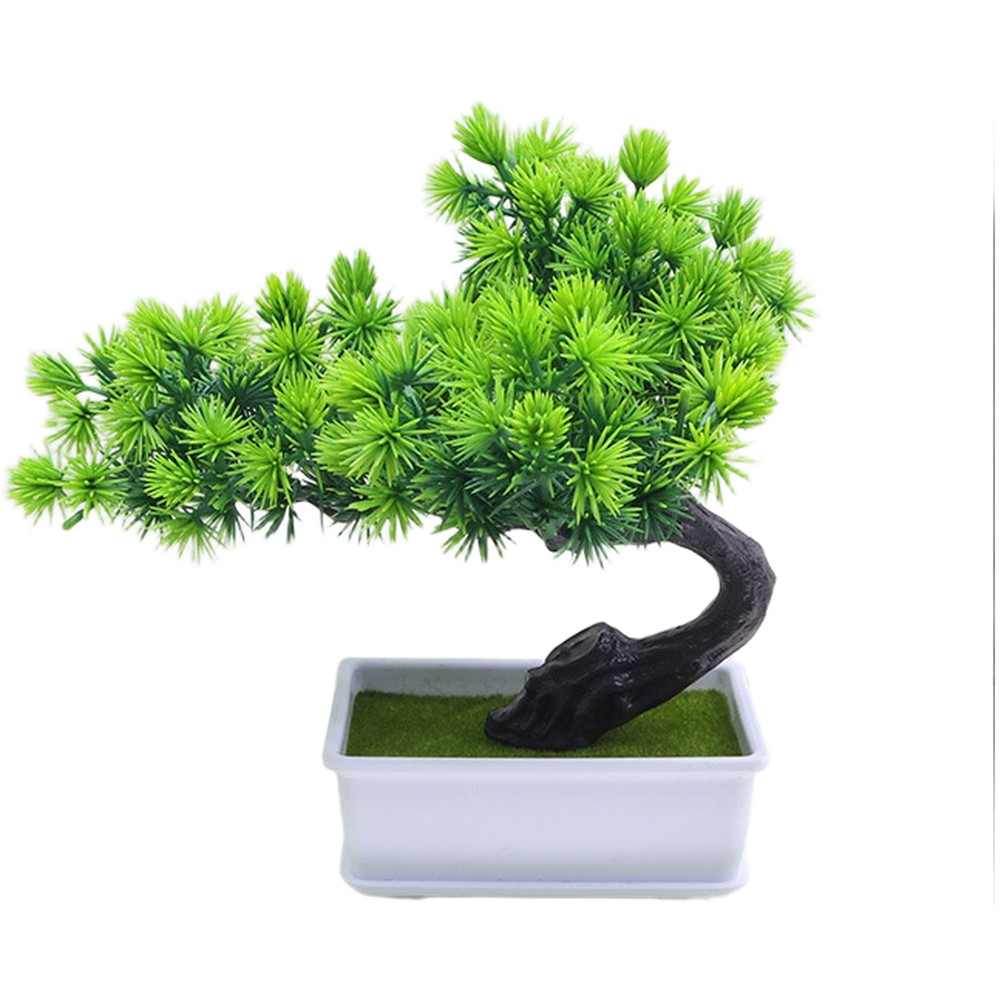 17cm Plastic Artificial Pine Bonsai Lifelike Fake Plant for Desk Decor