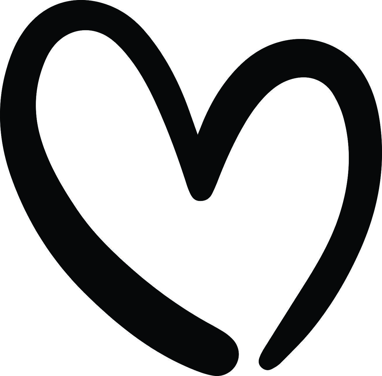 Heart Decal – Hand Drawn Style #1 Die Cut Vinyl Decal Graphic Transfer Sticker