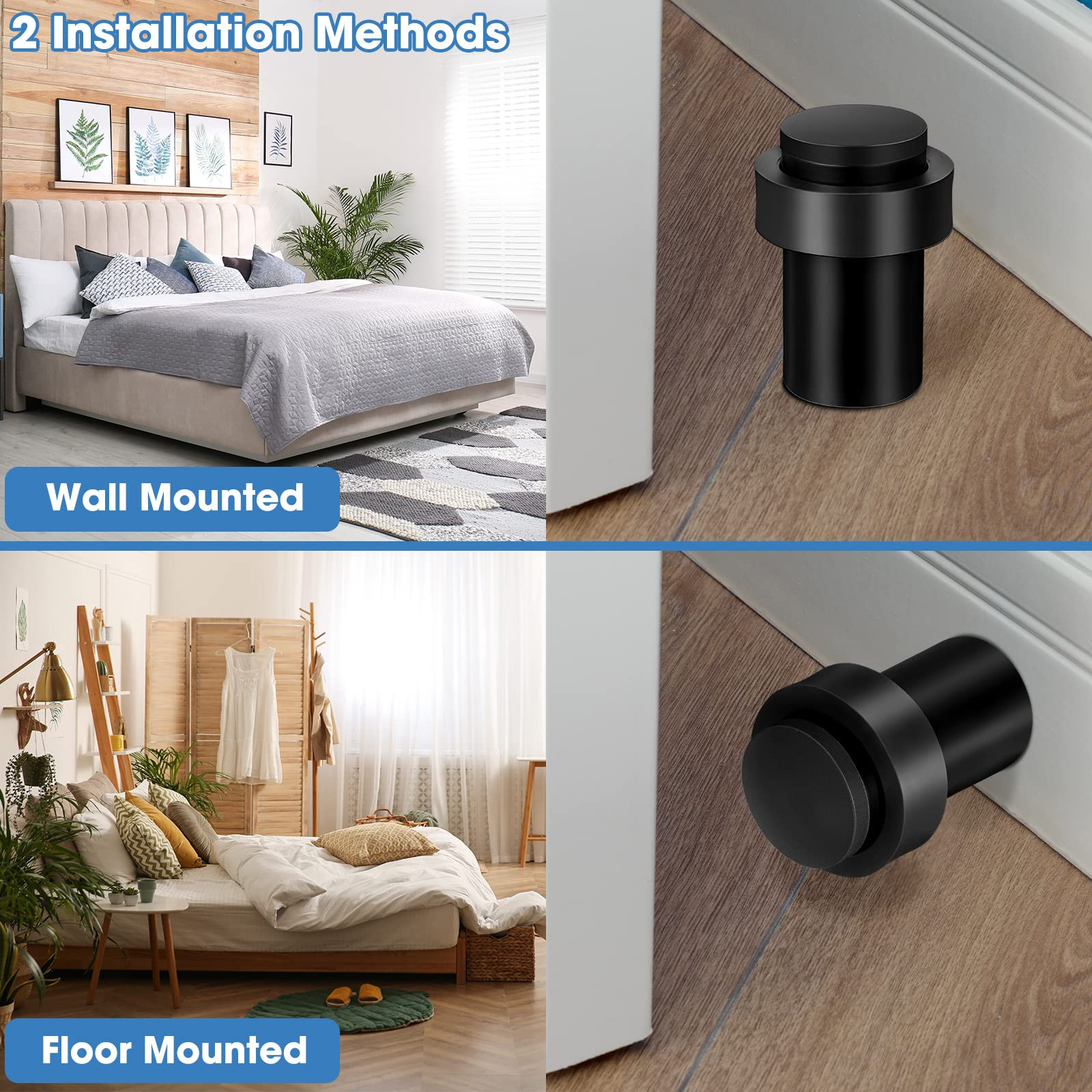 20 Pcs Door Stopper Mounted Floor Stops Stainless Steel Cylindrical Stopper M…