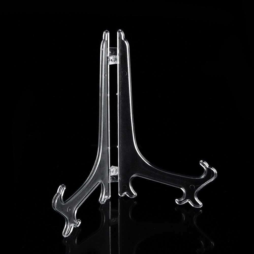 3″ Clear Plastic Easels Stand Plate Holder Display Pictures Trading Card Stands