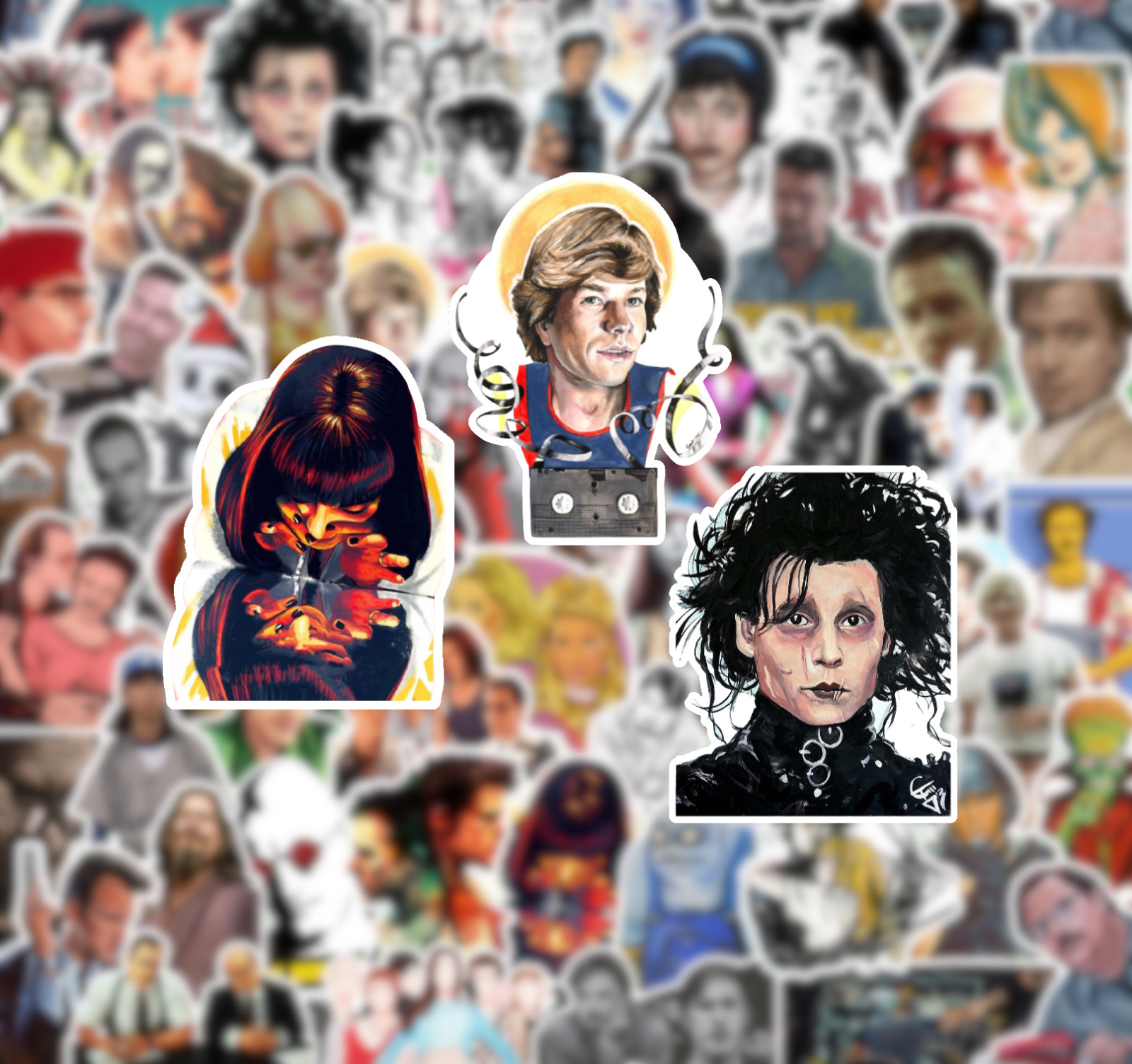 25/50 90’s Cult Classic Movies Sticker Pack -Waterproof Matte Vinyl -Fight Club