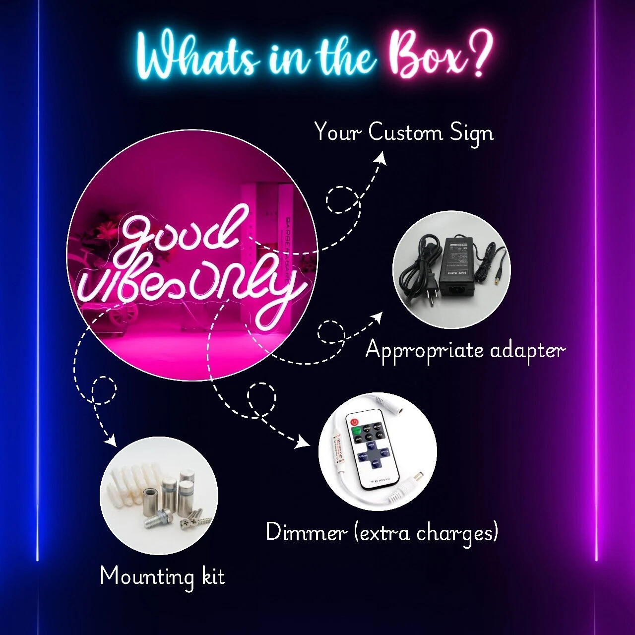 Custom Acrylic Neon Sign–Personalized LED Wall Décor for Home ,Business & Events