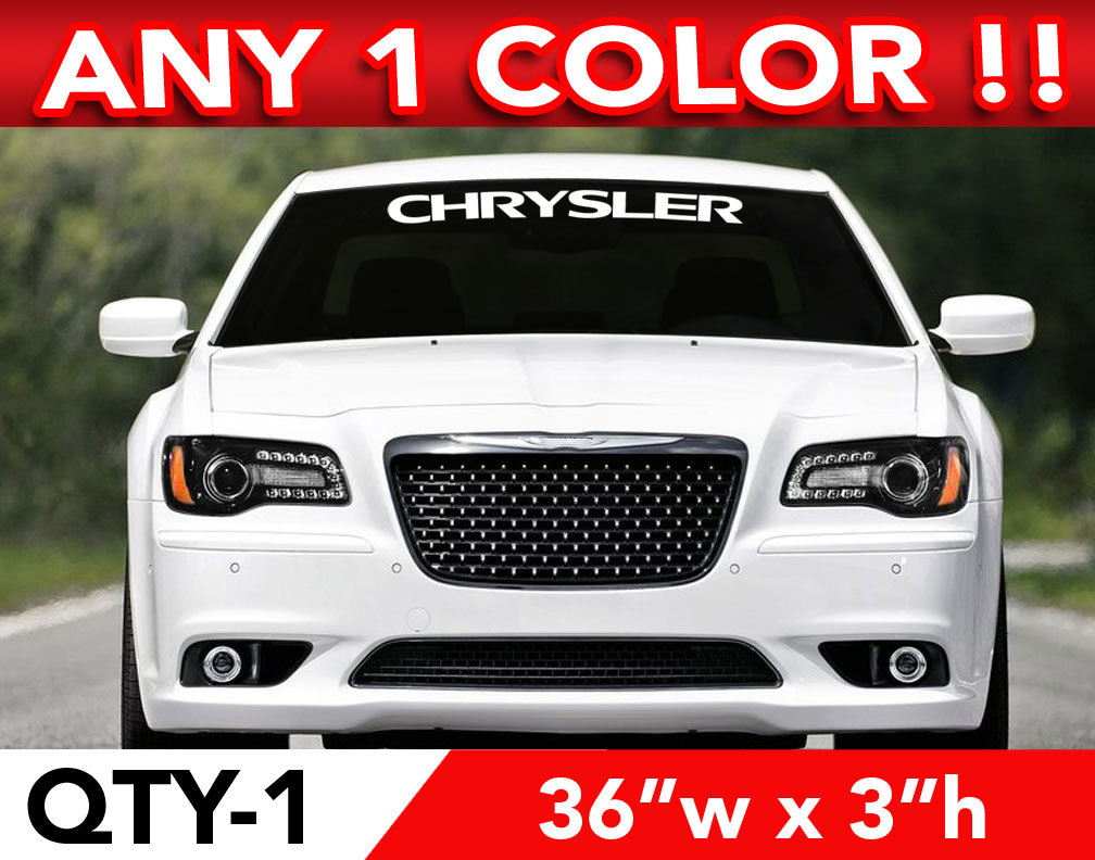 CHRYSLER Solid WINDSHIELD DECAL STICKER 36″w x 3″h ANY 1 COLOR