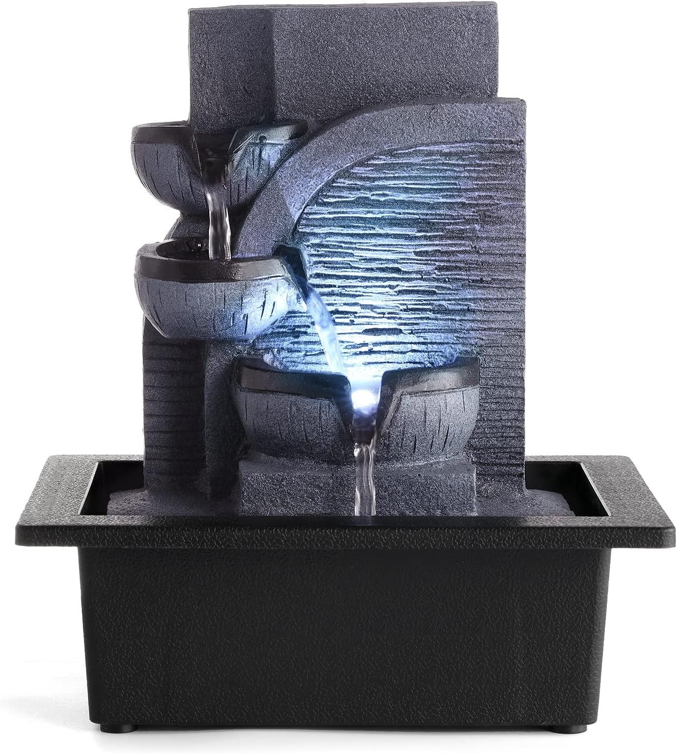 Versatile Indoor Water Fountain with Calming Glow – Perfect Size for Every Room