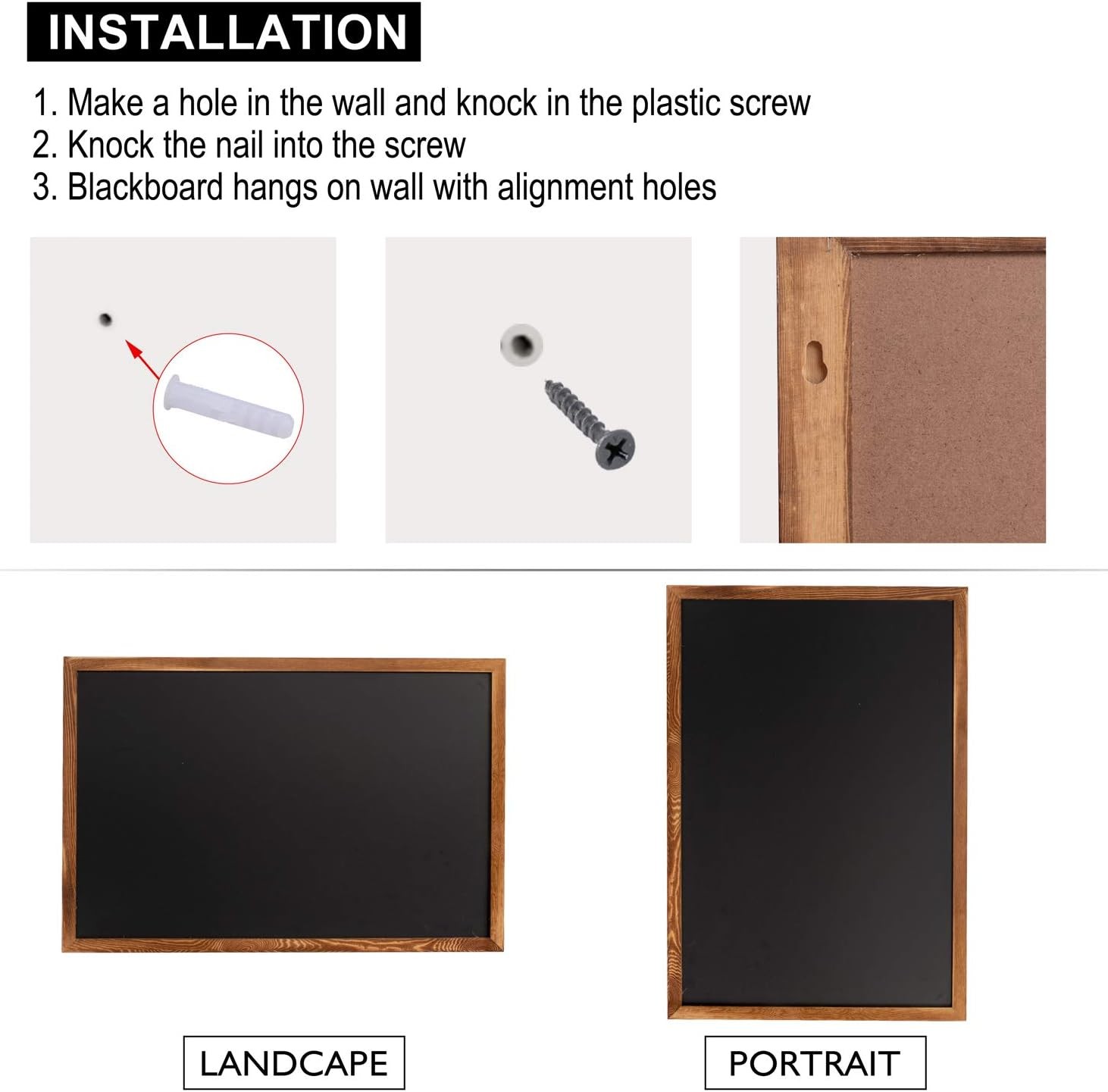 Magnetic Chalkboard Black Board 46″ x 32″ Extra Large Chalk Board for Wall Decor