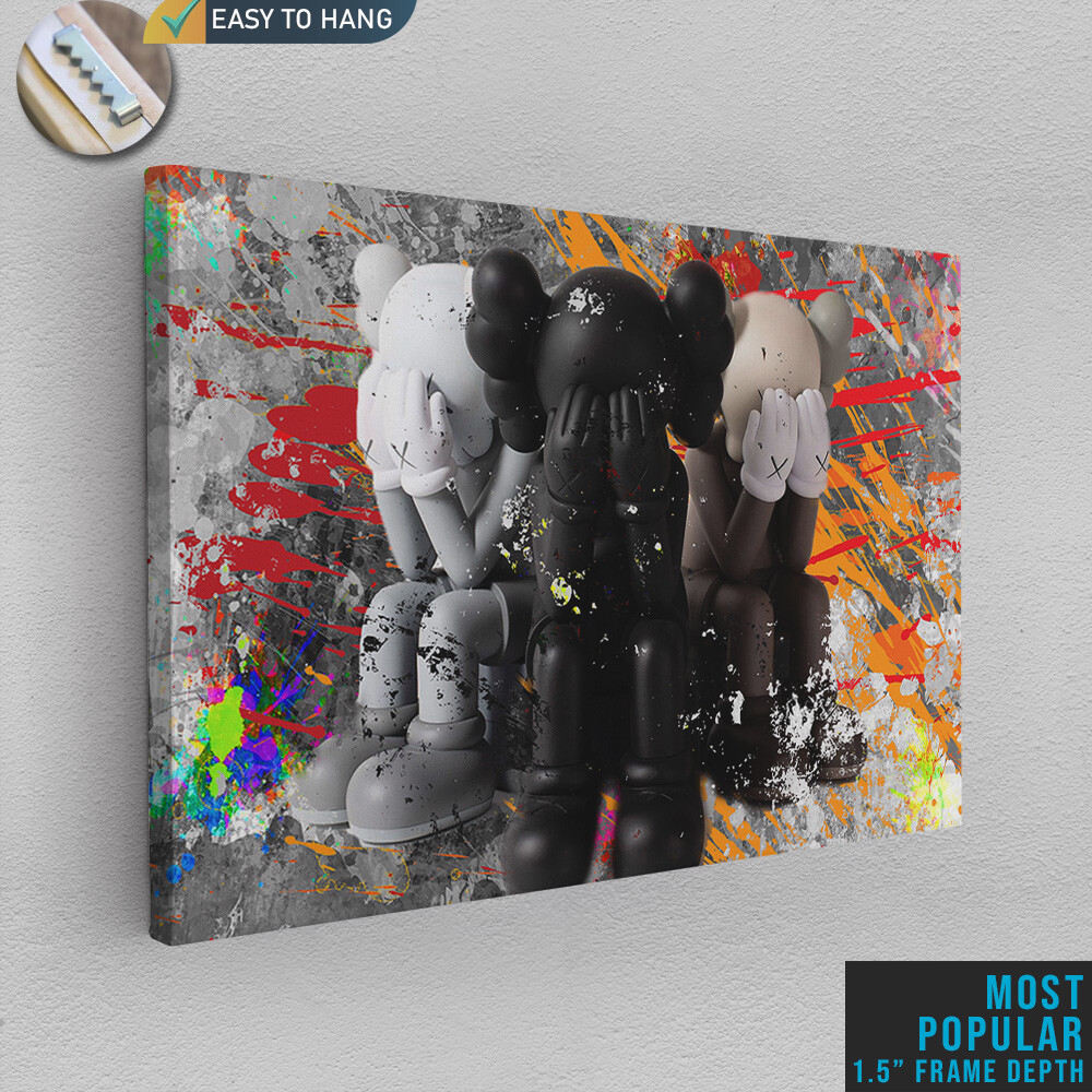 Cartoon Dolls Wall Art Canvas Print Ready To Hang Hypebeast Decor Pop Art Poster
