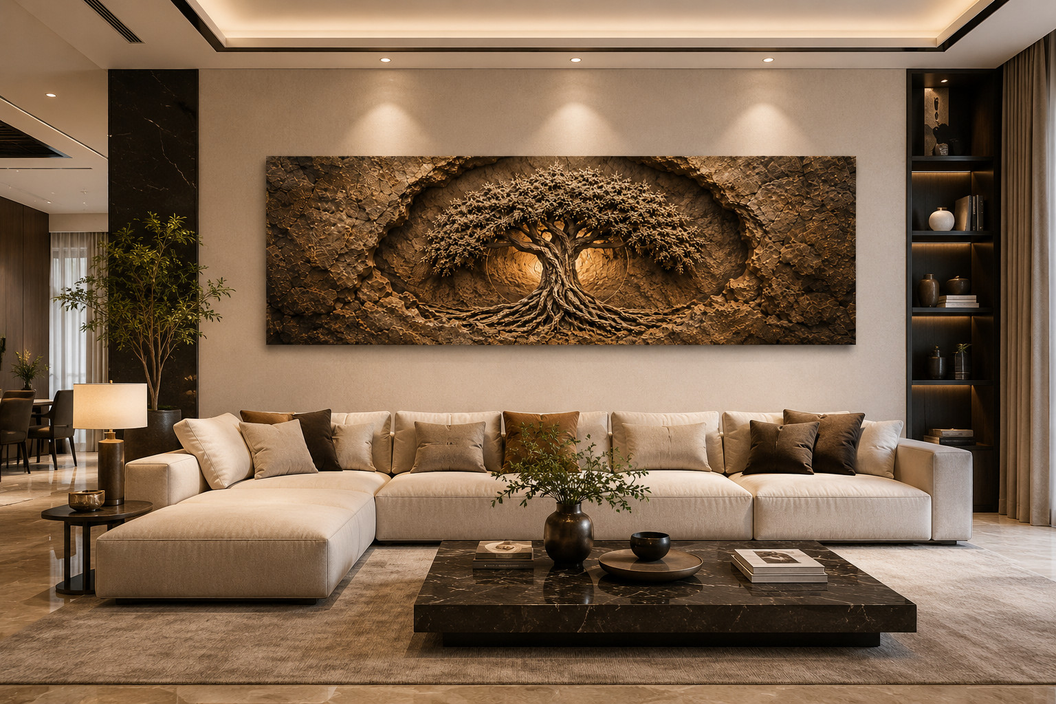 Tree of Life Wall Art Canvas Print, Rustic Nature Artwork, 3D Tree Roots Decor,