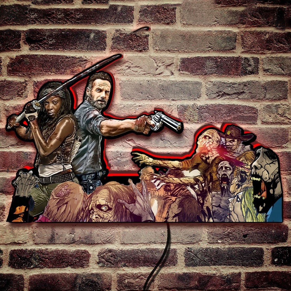 THE Walking Dead Pinball Topper 3D Print Lightbox LED Sign for Arcade Game Fans