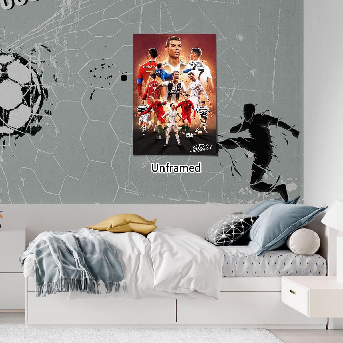 Soccer Superstar Cristiano Ronaldo Signed Poster For Kids Fans Room Bedroom Wall