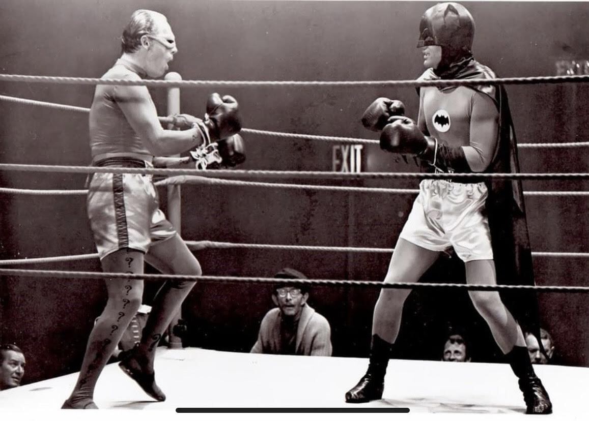 Adam West as Batman Boxing with The Riddler Picture Poster Photo Print